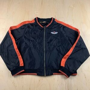 Harley-Davidson Youth XL Zip Jacket Black Orange Racing Stripes 1903-2003